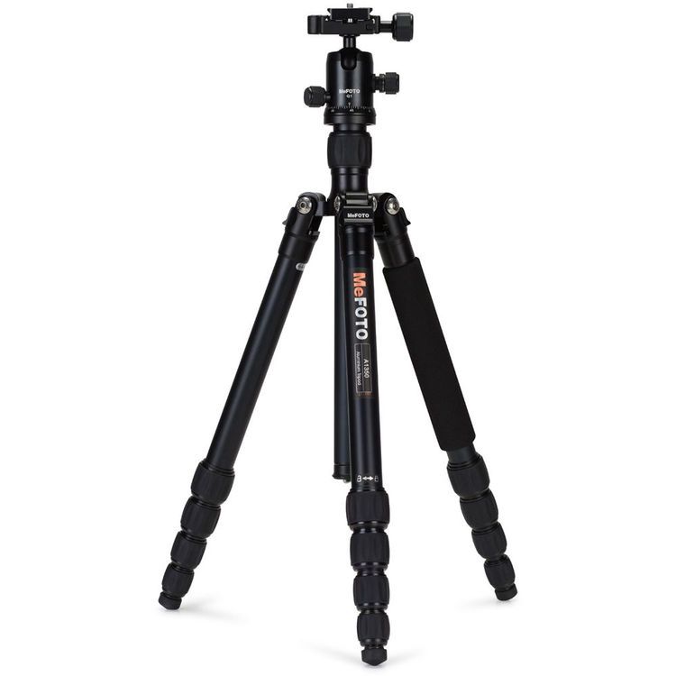[160A-1350Q1K] Benro MeFOTO A1350Q1K RoadTrip Aluminum Travel Tripod Kit (Black) ​