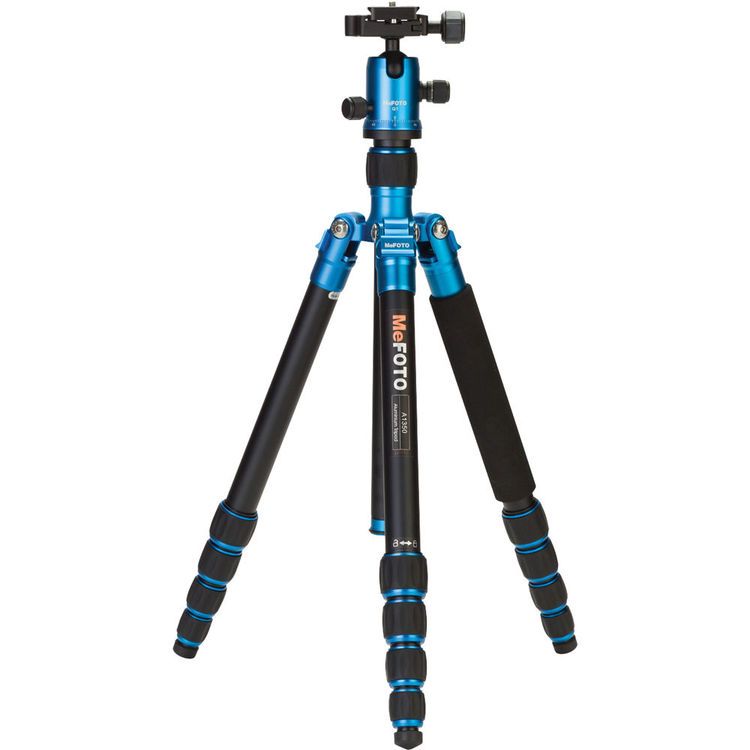[160A-1350Q1B] Benro MeFOTO A1350Q1B RoadTrip Aluminum Travel Tripod Kit (Blue)​ ​