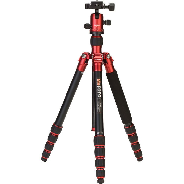 [160A-1350Q1R] Benro MeFOTO A1350Q1R RoadTrip Aluminum Travel Tripod Kit (Red)