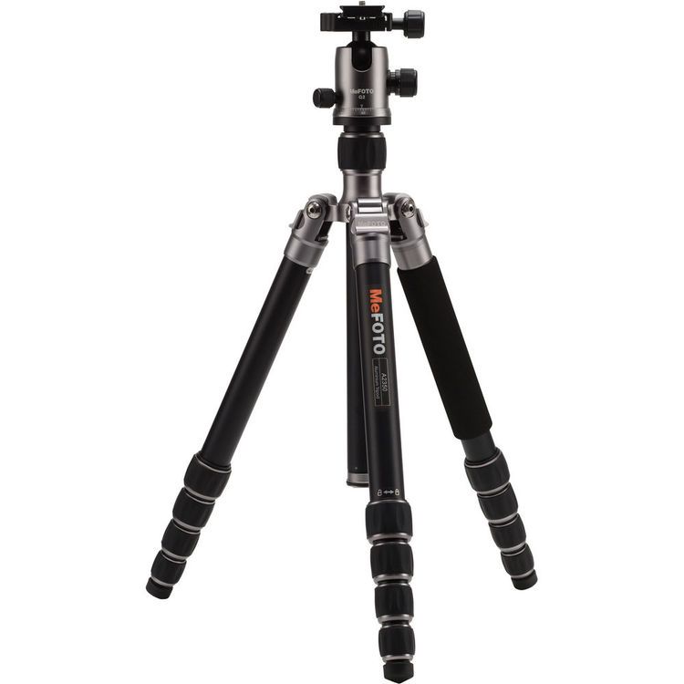 [160A-2350Q2T] Bnero Mefoto A2350Q2T GlobeTrotter Aluminum Travel Tripod Kit (Titanium)