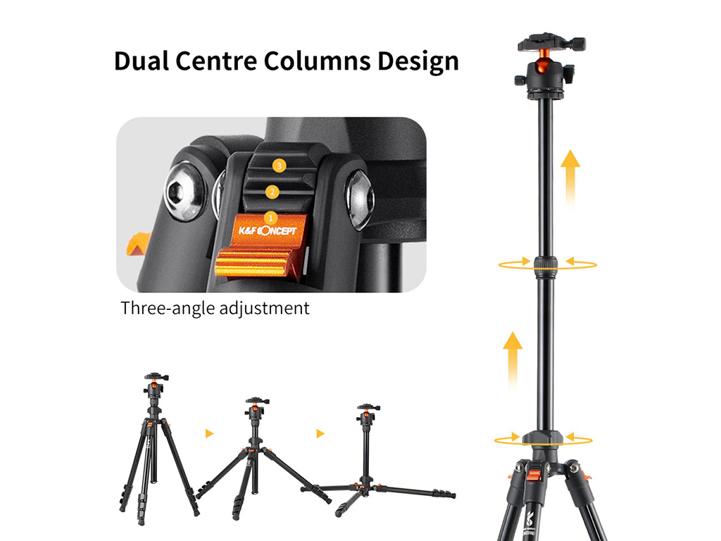 [FDCA61137] K&F Concept BI234M 116cm Katlanabilir Tripod
