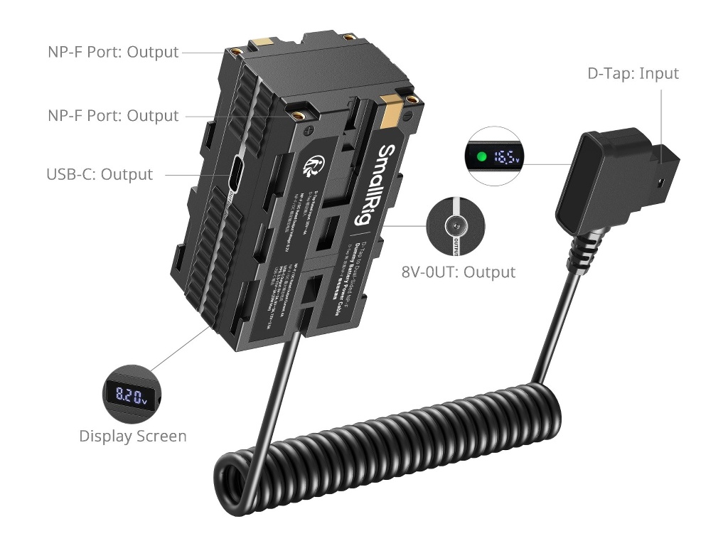[FDCA68787] SmallRig 4884 Sony NP-F Serisi D-Tap Dummy Batarya