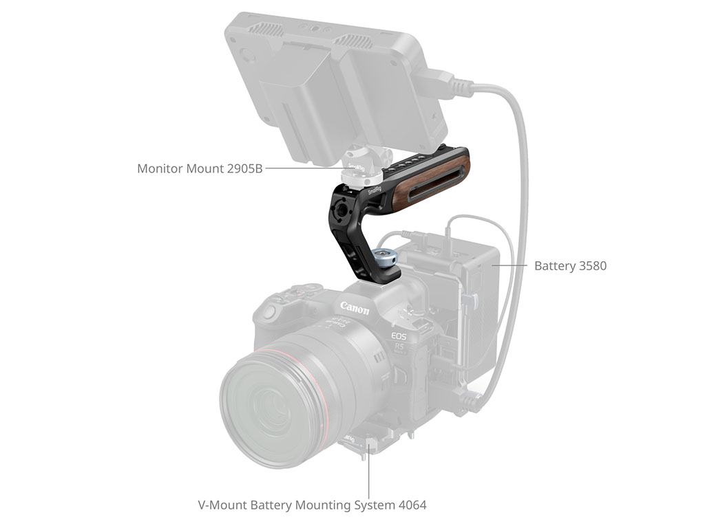 [FDCA68956] SmallRig 5250 Flaş Kızaklı ve ARRI Bağlantılı Ahşap Üstten Tutma Kolu