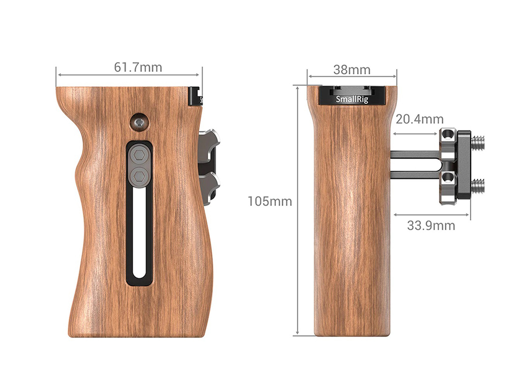 [FDCA68059] SmallRig HSN2093C Yüksekliği Ayarlanabilen Ahşap Yan Tutma Kolu