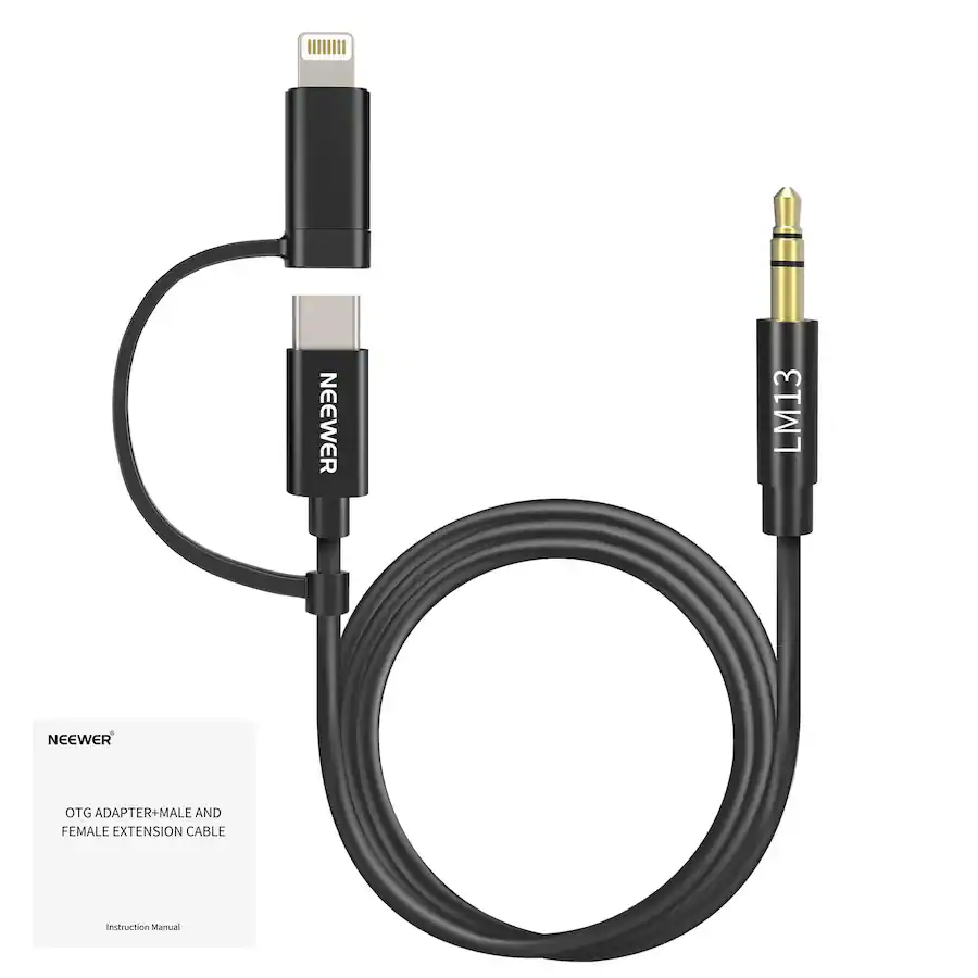 NEEWER LM13 USB C MALE WITH OTG TO 3.5 TRS MALE AU
