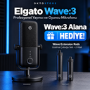 Elgato Wave:3 Profesyonel Yayıncı ve Oyuncu Mikrofonu – Wave Extension Rods Uzatma Çubuğu Seti (2 Adet) Hediye!