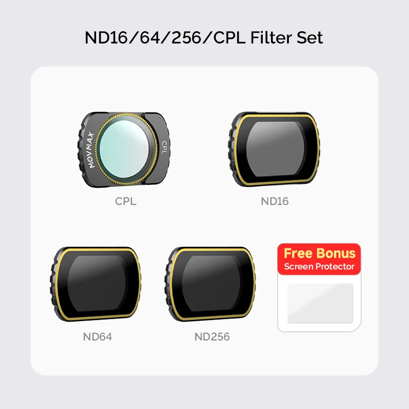 Movmax ND 16/64/256/CPL Filter Set For DJI Pocket 3	