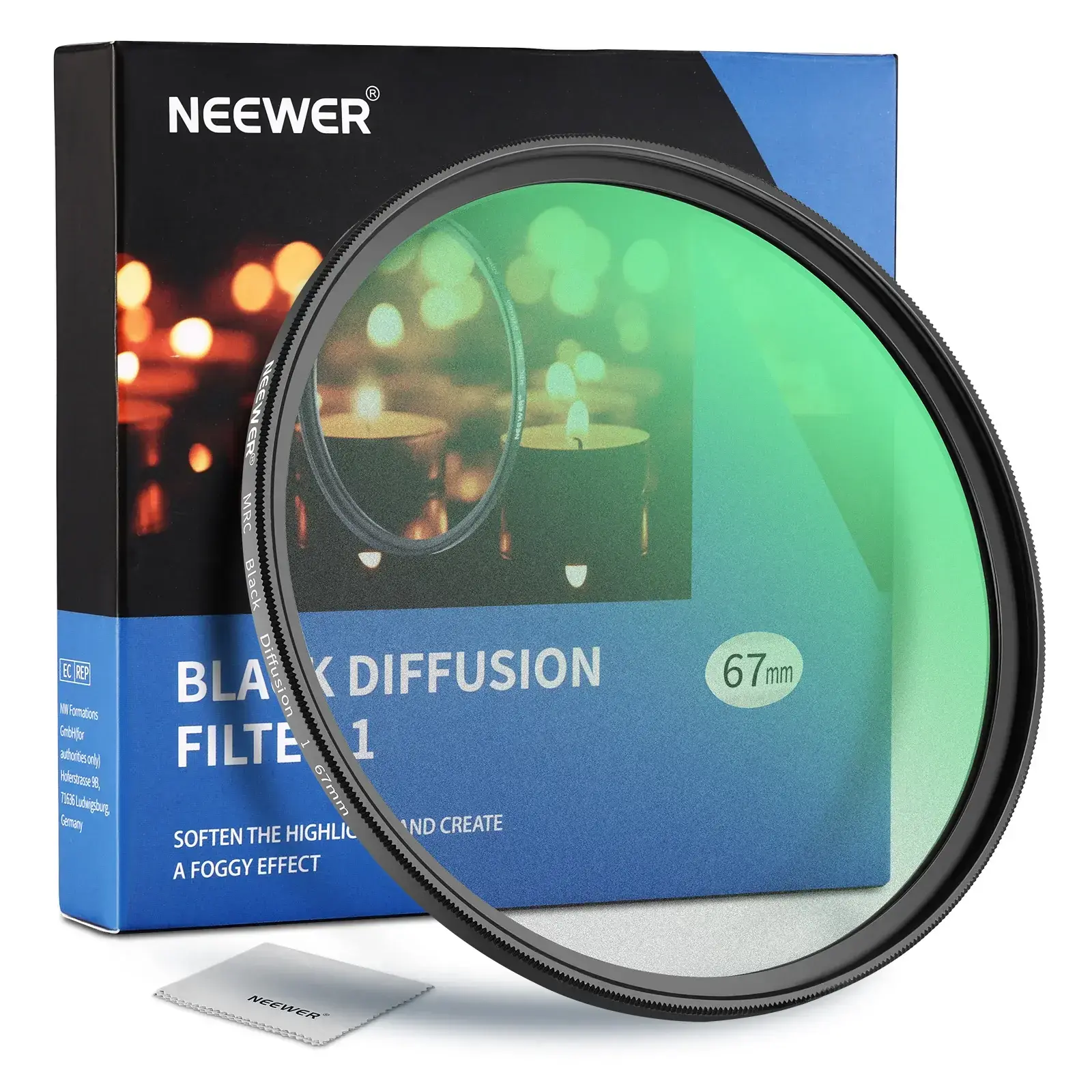 Neewer 82mm 1/1 Black Diffusion Sinematik Efekt Filtresi